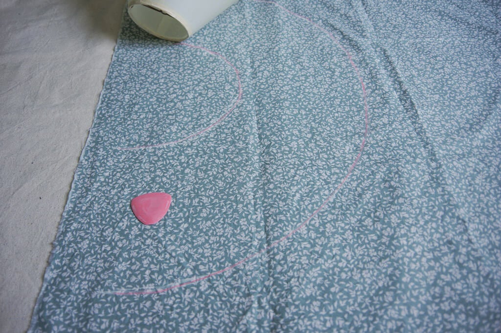 fabric, chalk and lampshade