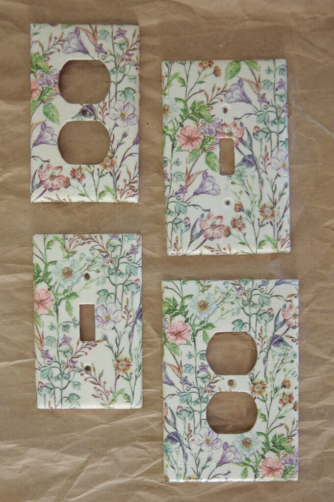 Floral light switch plates and electrical outlet covers