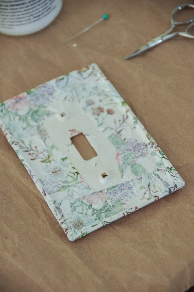 Back side of a light switch plate