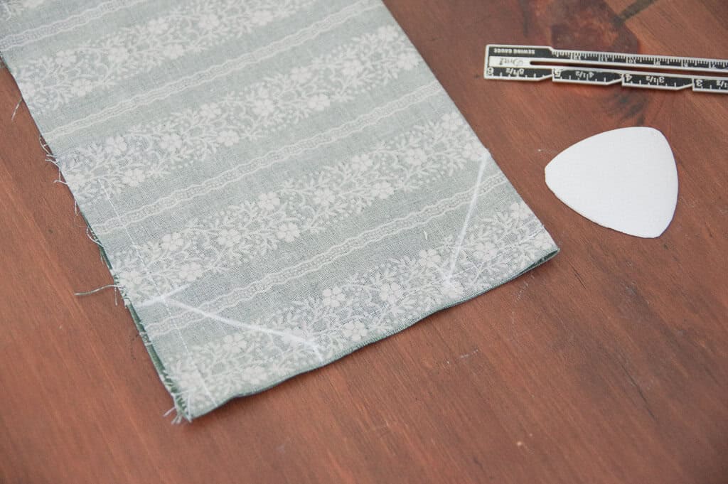 Fabric with chalk marks on it